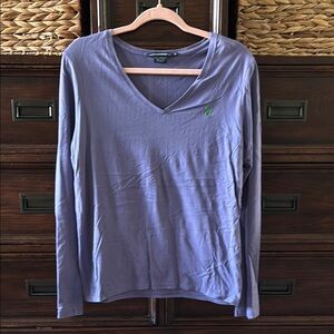 Ralph Lauren Sport Purple V-Neck Long Sleeve Shirt